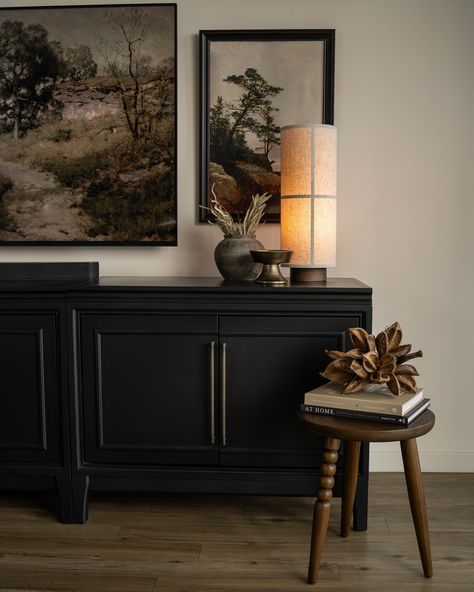 A still moment of some new decor pieces for you! I’m working on a bunch of new things to bring you for Spring, but for now I thought I’d share this little corner. My newest piece is this accent table/stool from @arhaus, the little round details on the leg are so unique that I had to get it. It is giving vintage vibes but not for the price, I’ll have it linked in my story for you. ✨ Arhaus Aesthetic, Arhaus Dining Room, Study Guest Room, Sideboard Decor, Room Revamp, Apartment Vibes, Modern Vintage Home, Round Tables, London Apartment