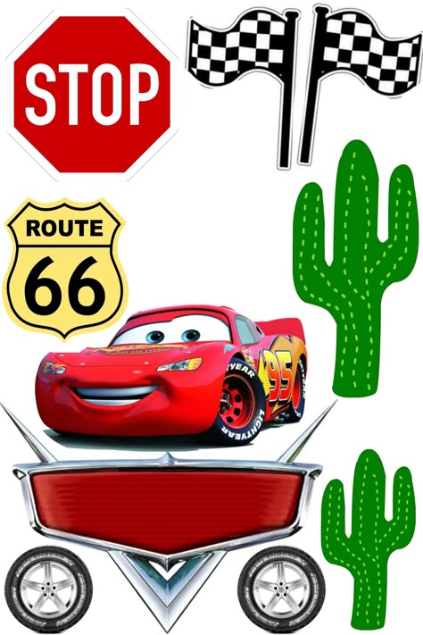 Lighting Mcqueen Cake, Mcqueen Car Cake, Cars Cake Design, Lightning Mcqueen Cake, Cars Theme Cake, Mcqueen Cake, Cake Designs For Girl, Car Cake Toppers, Diy Cake Topper Birthday