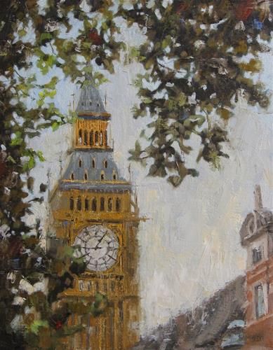 London Landscape Painting, London Painting Acrylic, Big Ben Drawing, London Canvas Painting, London Eye Painting, Big Ben Painting, England Painting, Big Ben Watercolor, London Street Painting