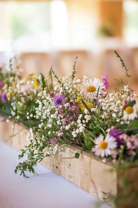 Unveil the top 79 wildflower wedding centerpieces that everyone is raving about. Get inspired by these stunning designs and find the perfect look for your wedding. Potted Flowers For Wedding Ceremony, Bud Vases Wildflower Wedding Centerpiece, Wood Flower Stand Wedding, Faux Dried Flower Arrangements, Wildflower Event Decor, Wildflower Wedding Centerpiece Boho, Wedding Table Settings Wooden Table, Flower Centerpieces Wedding Simple, Wildflower Pew Ends