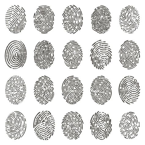 Premium Vector | Biometric fingerprints. human grunge individual finger prints, biometric thumb lines and hand marks. Geheimagenten Party, Stem Night, Finger Scan, Detective Theme, Detective Aesthetic, Spy Party, Isometric Design, Forensic Science, Escape Game