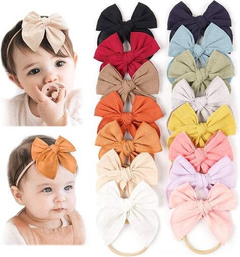 Amazon.com: Niceye Baby Girl Bows and Headbands, 12 Packs of Stretchy Nylon Hairbands Hair Bows for Newborns, Infants, Toddlers - Handmade Baby Hair Accessories for Girls : Baby Toddler Head Wrap, Toddler Hair Accessories, Baby Hair Accessories, Bow Hair Accessories, Toddler Hair, Girls Bows