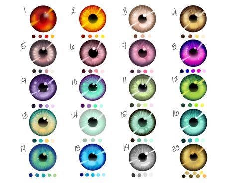 A merging of 2 reference materials, reimagined for practice. Digital Drawing Color Palette, Eye Color Chart, Different Drawing Styles, Color Theory Art, Iris Painting, Colored Pencil Tutorial, Eyes Artwork, Digital Painting Techniques, Link Art