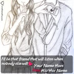 write your and your lover good name and generate cute love images with name.  click here to write : http://lovenamepix.com/Cute-Images-Of-Love-Friendship-love-name-picture/338 Pencil Sketches Of Love, Pencil Drawings Of Love, Cute Drawings Of Love, Sweet Couples, Boy Sketch, Sketches Of Love, Couple Drawing, Couple Sketch, Drawing Eyes