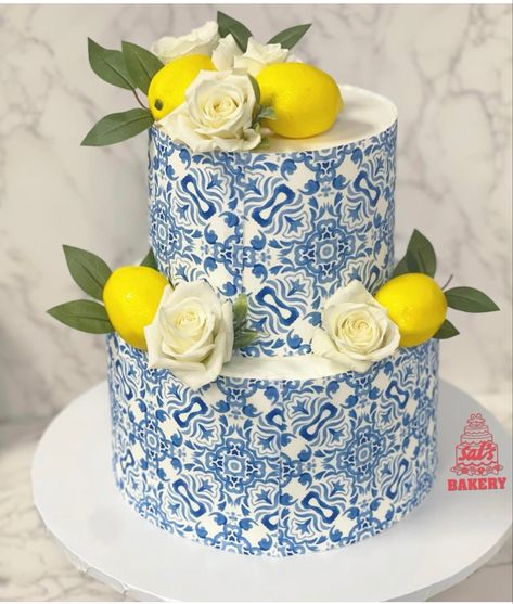 Positano Cake, Engagement Shower Ideas, Yellow Cottage, Theme Cake, Positano, Themed Cakes, How To Make Cake, Birthday Cakes, Cake Ideas