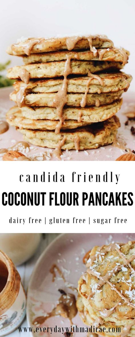 Anti Candida Recipes, Vegan Porridge, Anti Candida Diet, Candida Recipes, Coconut Flour Pancakes, Candida Diet Recipes, Coconut Pancakes, Flour Pancakes, Baking Powder Uses