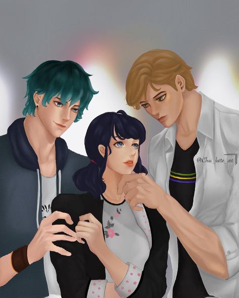 Melina on Instagram: “Love triangles are my favorite 🤭 Sorry the quality of the drawing is kinda bad :/ ❌DO NOT REPOST WITHOUT CREDIT! . . . . . #fanart…” Love Triangle Fanart, Love Triangle Drawing, Triangle Drawing, Love Triangle, Latte Art, Instagram Repost, Miraculous Ladybug, Triangles, My Favorite