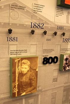 Timeline Display: First Fulltime Librarian | Flickr - Photo Sharing! Timeline Display, Timeline Wall, Museum Exhibition Design Display, Photo Timeline, Donor Wall, Museum Exhibition Design, History Wall, Memory Wall, Craft Booth Displays