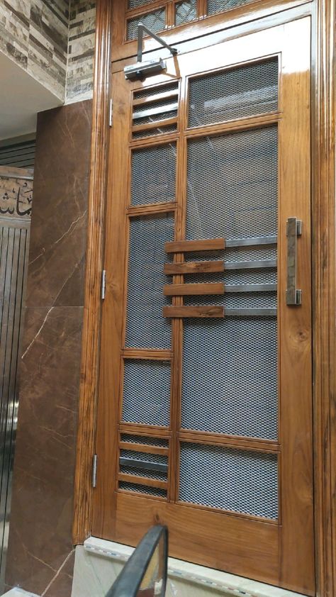 Mosquito Door Design Wooden, Wire Mesh Door Design Wooden, Net Gate Design, Window Glass Design Indian, Jalli Doors Design, Jali Gate Design Wooden, Door Design Jali, Jali Gate Design, Main Door Jali Design