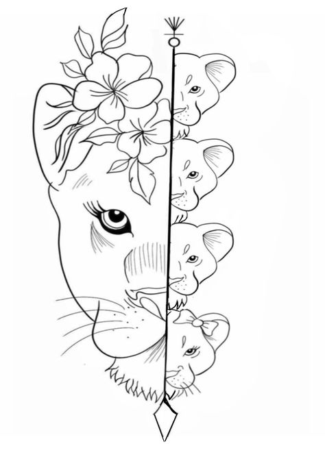 Mom Drawing, Lioness Tattoo, Mom Tattoo Designs, Mommy Tattoos, Writing Tattoos, Mother Tattoos, Leg Tattoos Women, Tatuaje A Color, Tattoo Stencil Outline