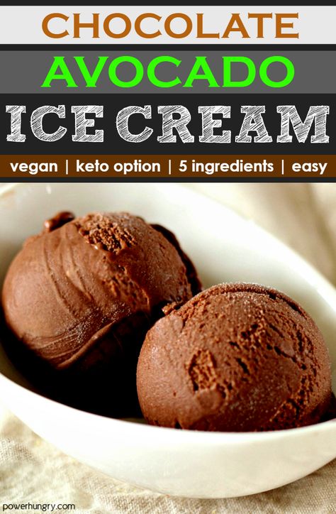 Creamy, super chocolate avocado ice cream that tastes indulgent but is healthy! Made with 5 ingredients, it is vegan, paleo, & keto (with 1 easy sub). #avocado #avocadoicecream #chocolateavocado #vegan #keto #ketogenic #veganicecream #ketoicecream #coconutmilk #5ingredients #eggfree #glutenfree #dairyfree #easy #ketodessert #cleaneating #cleaneats #fitnessfood Avacado Ice Cream, Avocado Ice Cream Vegan, Chocolate Avocado Ice Cream, Creami Recipies, Avocado Ice Cream Recipe, Avocado Recipes Dessert, Vegan Popsicles, Coconut Ice Cream Recipes, Ice Cream Vegan