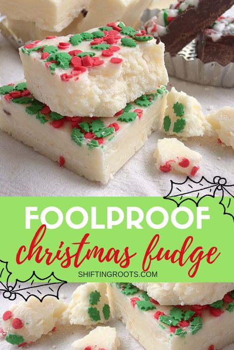 You can't go wrong with this easy, foolproof Christmas fudge!  It's a no bake version with sweetened condensed milk that tastes amazing with chocolate, white chocolate, or any add ins you want.  Make some for the perfect homemade gift! #fudge #Christmas #easy Christmas Fudge Recipes Easy, Fudge Christmas, Xmas Cookies Recipes, Homemade Sweetened Condensed Milk, Xmas Cookie, Homemade Fudge Recipes, Future Chef, Christmas Fudge, Christmas Easy