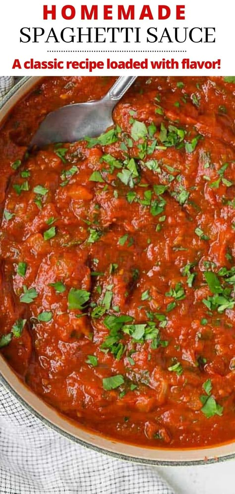 Spaghetti Recipes Baked, Pasta Recipes Spaghetti, Homemade Italian Spaghetti Sauce, Spaghetti Sauce From Scratch, Best Homemade Spaghetti Sauce, Italian Spaghetti Sauce, Homemade Spaghetti Sauce Easy, Best Spaghetti Sauce, Spicy Spaghetti