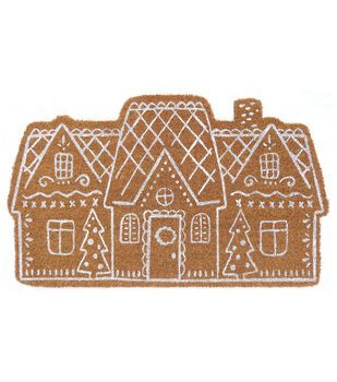 Christmas Decorations & Supplies - JOANN Gingerbread Doormat, Coir Door Mat, Apartment Christmas, Gingerbread Village, Gingerbread Christmas Decor, Gingerbread Decorations, Real Christmas, Cottage Christmas, Christmas Gingerbread House