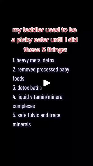 HEAVY METAL TOXICITY AND FOOD AVERSIONS: I had no idea that my son's sensory issues and food aversions could be linked to heavy metal toxicity but in his case this was the underlying cause. Heavy metal toxicity interferes with normal brain functioning and has been linked to the most common childhood behavioural disorders plaguing our children today. To read about the symptoms of heavy metal toxicity and whether or not that may need to detox comment "kids detox" #kids #parenting #sahmlife #sensory #mommy #toddler #crunchy #holistichealth | WOW PBX Heavy Metal Detox For Kids, Detox For Kids, Heavy Metal Toxicity, Bath Detox, Heavy Metal Detox, Liquid Vitamins, Behavior Disorder, Sensory Issues, Trace Minerals