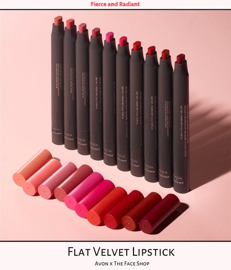 ~ from your #AvonRep ~ This lipstick features a unique flat tip which is designed to create smooth lip lines without the use of a lip brush or lip liner. Brought to you by Avon and The Face Shop's new international collab - the best of K Beauty now for U.S. customers! ~ EXCLUSIVE Avon coupon code when you visit the blog ~ Save money with my exclusive discount - only for new subscribers! ~ Maquillage On Fleek, Calendula Oil, Cushion Foundation, Avon Makeup, Avon Products, Velvet Lipstick, Silky Texture, The Face Shop, Smooth Lips