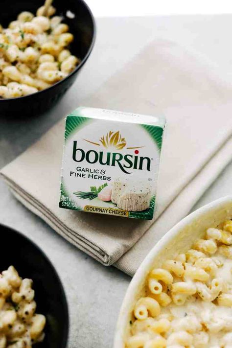 Boursin Mac And Cheese, Boursin Pasta Recipe, Boursin Pasta, Pasta With Herbs, Boursin Cheese Recipes, Vegan Creamer, Cucumber Soup, Cheese Pasta Recipes, Boursin Cheese