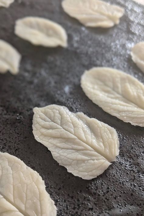 Easy white chocolate leaves.  ♥  Amazing cake decor. Step-by-step instructions to make these. #corianderandlace #chocolateleaves #chocolate #cakedecor | corianderandlace.com Chocolate Leaves How To Make, White Chocolate Decorations, Chocolate Leaves, Chocolate Covered Strawberry Cake, Coconut French Toast, Coconut Hot Chocolate, Chocolate Shapes, White Chocolate Strawberries, Plant Party