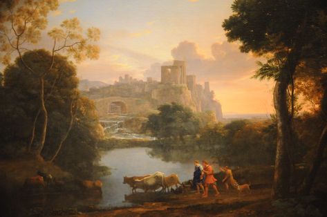 View of Tivoli at Sunset - Claude Lorrain - The Legion of HonorOil on canvas39 1/2 x 53 1/2 (100.3 x 135.9 cm) View of Tivoli at Sunset - Claude Lorrain 1644 Fine Arts Museums of San Francisco Claude Joseph Vernet, Richard Wilson, New Orleans Museums, Manama, A4 Poster, Oil Painting Reproductions, Caravaggio, Landscape Artist, Painting Reproductions