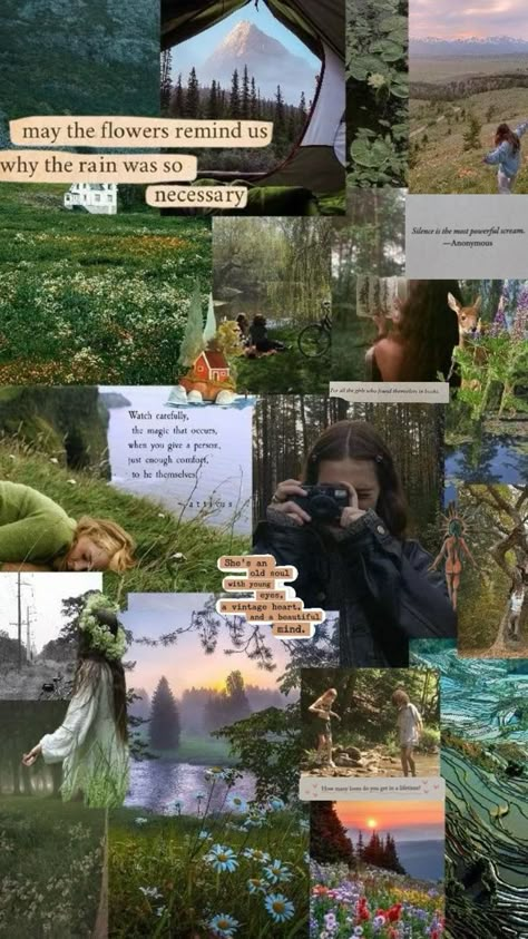 Living In Nature Aesthetic, Nature Photography Collage, Summer Adventure Aesthetic, Nature Collage Aesthetic, Nature Collage Wallpaper, Nature Aesthetic Collage, Nature Photo Collage, Nature Art Wallpaper, Quotes Walking