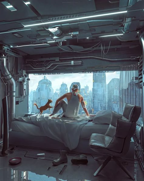 Cyberpunk Room, Dystopian Art, Spaceship Interior, New Retro Wave, Futuristic Interior, Cyberpunk City, Arte Cyberpunk, Cyberpunk Aesthetic, Futuristic Art