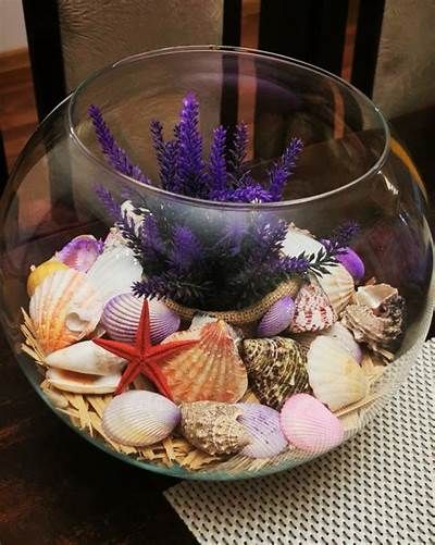 Decor fish bowl | Fish bowl decorations, Glass bowl decor, Bowl Glass Fish Bowl Decor, Diy Fish Bowl Ideas, Fish Bowl Decor Ideas, Fish Bowl Crafts, Fish Bowl Ideas, Bowl Decor Ideas, Pride Decorations, Bedroom Tropical, Fish Bowl Decorations