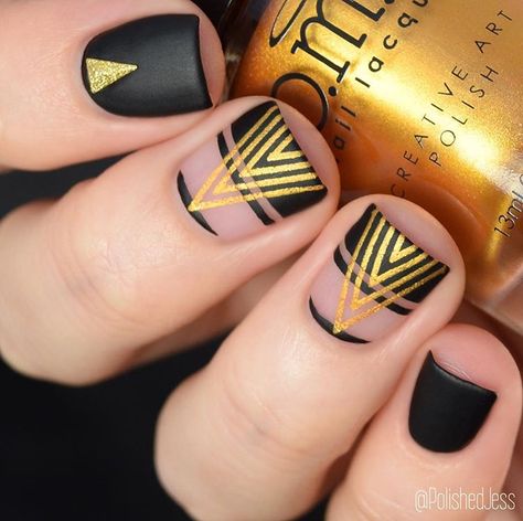 Happy #matteblacknegativespacemanifriday! 🖤✨🖤✨🖤 Products used for this mani: Black Rhino by @dimensionnails Maxi stripe vinyls and… Golden Nail Art, Elegant Manicure, Minimal Nails Art, Mens Nails, Golden Nails, Art Deco Nails, Gold Nail Designs, Minimalist Nail Art, Gold Nail