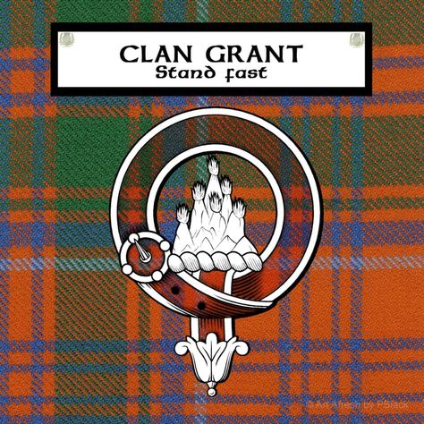 Clan Grant Tartan, Badge & Motto Unique Surname, Grant Tartan, Clan Grant, Unique Surnames, Campbell Tartan, Scottish Clans, Diy Wall Art, Poster Size, Tartan