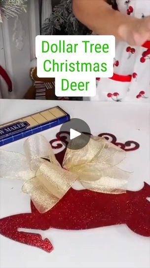 8.2K views · 149 reactions | DIY Dollar Tree Deer | Sharing a cute way to jazz up the Dollar Tree Christmas deer! Happy crafting! ✨🎄❤️ | By Olivia's Romantic Home DIY | Let me share with you guys this
super fun way to jazz up those Dollar Tree Christmas deers. So
from the Dollar Tree, I grabbed one of their sparkling deers
and then added in this gold bow. I'm just using my easy bow
maker which seriously makes a great little easy bow. Tie that
off in the center and then tie it around your deer's neck.
Then you can get creative and add some bubbles. I'm going to
add some greenery to the center and a little sparkling jewel
and then you guys can take some glitter and glue and glam up
those reindeer antlers and feet. I noticed when I get
these deer from the Dollar Tree, a lot of times the
glit Dollar Tree Reindeer, Reindeer Diy, Easy Bow, Bow Maker, Glitter Reindeer, Christmas Centers, Romantic Home, Reindeer Decorations, Dollar Tree Christmas