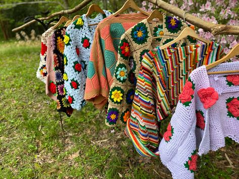 Upcycle Afghans, Repurpose Crochet Blankets, Granny Square Blanket Upcycle, Upcycle Crochet Blanket, Square Patch Crochet Cardigan, Cozy Multicolor Outerwear With Granny Square Detail, Crochet Blanket Diy, Granny Square Sweater, Quilt Coat