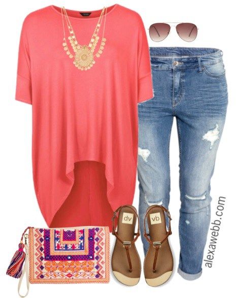 Plus Size Outfit Idea - Plus Size Jeans - Plus Size Fashion for Women - alexawebb.com #alexawebb Plus Size On A Budget, Mode Ab 50, Budget Outfits, Look Plus Size, Big Girl Fashion, Mode Casual, Plus Size Fashion For Women, Curvy Girl Fashion, Plus Size Jeans