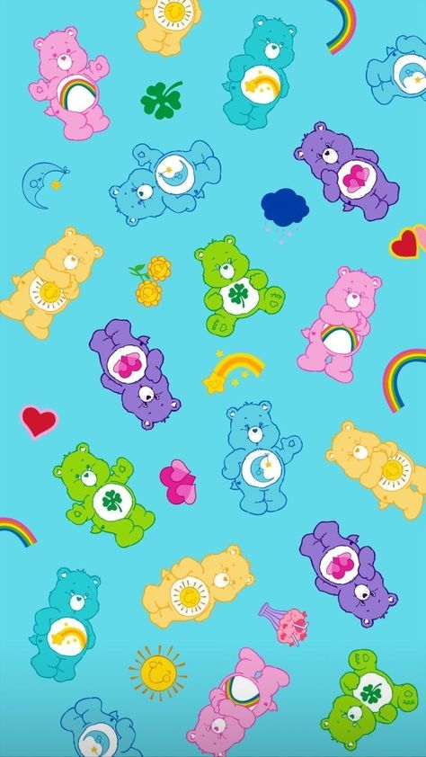 Care Bear Aesthetic, Care Bears Wallpaper, Bears Wallpaper, Care Bears Vintage, Care Bear Party, Wallpaper Heart, Wallpaper For Phone, Care Bears Cousins, Wallpaper Disney