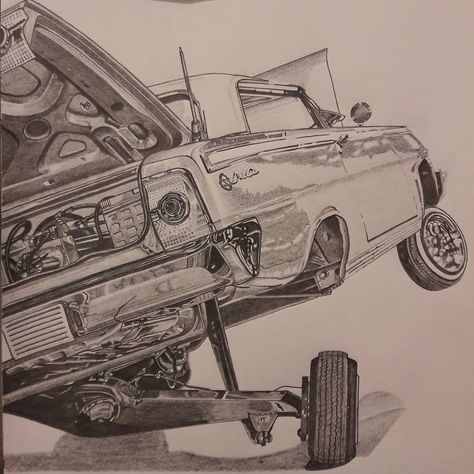 Low Rider Drawing, Lowrider Drawings, Chicano Culture, Latino Art, Money Tattoo, Lowrider Art, Pencil Drawing Tutorials, Wallpaper Ios, Chicano Art Tattoos