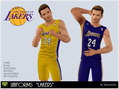 Severinka_'s Basketball uniforms Lakers Poses Sims 4, Best Basketball Shoes, Basketball Clothes, Basketball Uniforms, Clothes Basket, Sims Community, Cc Sims, Basketball Player, Basketball Shorts