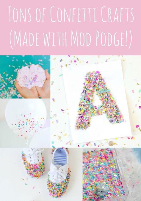 If you are looking for some craft ideas that just about anyone can do, try this collection of confetti crafts! You'll love making pretty projects with colorful paper bits. Confetti Crafts, Ambient Art, Sparkle Pants, Holiday Party Crafts, Beds Frames, Diy Party Crafts, Diy Fimo, Diy Jar, Diy Confetti