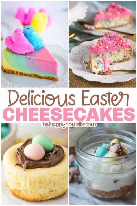 Looking for the perfect spring dessert? These Easter cheesecake recipes are rich, decadent, and delicious! They'll be a hit at your Easter brunch, dinner, or party. From carrot cake cheesecake to Cadbury Creme Egg cheesecake, these dishes will satisfy any sweet tooth. With so many varieties you can't go wrong with this collection of Spring desserts that your family and friends are sure to love. Easter Cheesecake Recipes, Orange Creamsicle Cheesecake Recipe, Basic Cheesecake, Cheesecake Cups Recipe, Carrot Cheesecake, Easter Carrot Cake, Homemade Cheesecake Recipes, Easter Cheesecake, Individual Cheesecakes