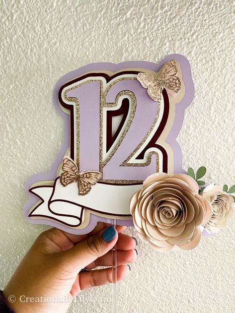 Topper Floral, 16th Birthday Card, 3d Cake Toppers, Happy Planner Layout, Strawberry Shortcake Doll, 3d Cake, Butterfly Theme, Planner Layout, Glitter Cardstock