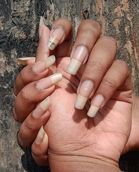 Natrual Nails, Natural Nails Manicure, Bridal Nails Designs, Long Natural Nails, Natural Nail Care, Curved Nails, Hippie Nails, Drip Nails, Grunge Nails