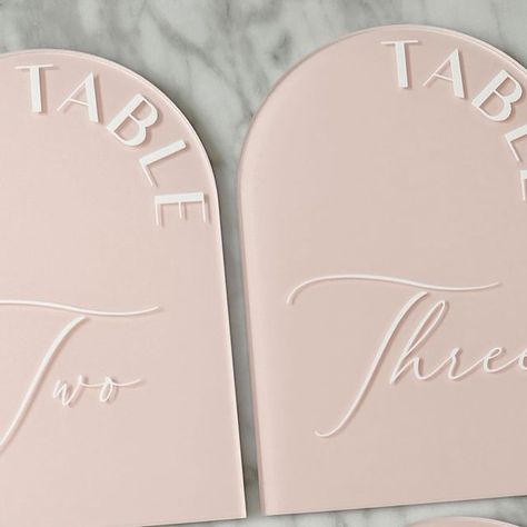 Blush Wedding Signage, Arch Acrylic Table Numbers, Blush Table Setting Wedding, Pink Table Numbers, White Table Numbers, Pink Wedding Sign, Unique Table Numbers, Table Signage, Acrylic Table Numbers