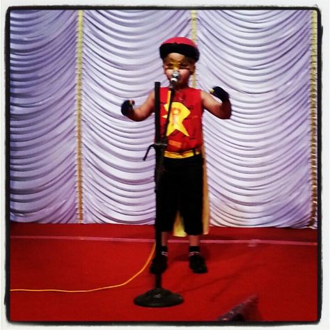 Proud of my little Champ who dressed and participated as Mighty Raju in a fancy dress competition despite heavy rains. Mighty Raju, Fancy Dress Competition, Proud Of Me, Fancy Dress, Ronald Mcdonald, Quick Saves