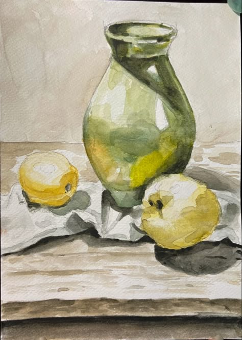 Still Life In Watercolor, Still Life Drawing Watercolors, Still Life Watercolor Paintings, Watercolor Still Life, Easy Landscape Paintings, Piskel Art, Naruto Sketch Drawing, Flower Drawing Tutorials, Art Tutorials Watercolor