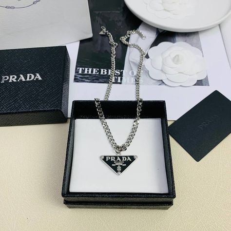 Prada necklaces Prada Necklace, Prada Jewelry, Dream Jewelry, Shop Necklaces, Balenciaga, Prada, Jewelry Necklaces, Vision Board, Like New