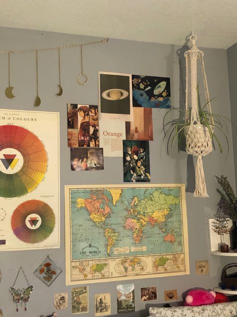 Map On Wall Aesthetic, World Map Aesthetic, Map On Wall, Map Aesthetic, Morning Dove, Maps Aesthetic, Room Things, Room Vibes, World Map Decor