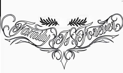 Family Is Forever Tattoo, Mom Tattoo For Men, Family Over Everything Tattoo, Chest Tattoo Writing, Chest Tattoo Fonts, Chest Tattoo Lettering, Family Name Tattoos, Calf Tattoos For Women, Guardian Angel Tattoo Designs