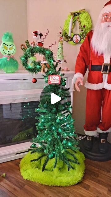 How To Make A Grinch Tree Diy, How To Make Grinch Tree, Diy Grinch Tree Topper, Dollar Tree Grinch Ornament, Mini Grinch Christmas Tree Diy, Grinch Tree Diy, Grinch Bendable Christmas Tree, Grinch Christmas Tree Diy, Diy Grinch Christmas Tree