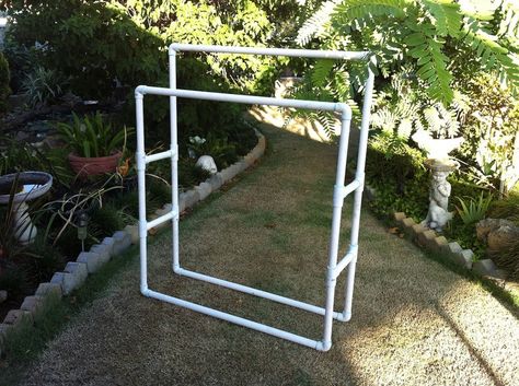 pvc clothes rack | pvc pipe clothes hanger | PVC Pipe Clothes Rack - Blog - ... | PVC Lo ... Pvc Pipe Clothes Rack, Diy Clothes Rack Pvc, Garage Sale Ideas, Pipe Clothes Rack, Diy Clothes Hangers, Clothes Hanger Storage, Clothes Hanger Rack, Diy Clothes Rack, Pvc Pipe Crafts