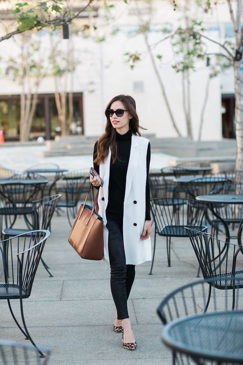 THE ITEM YOU NEED TO STAY ORGANIZED M Loves M waysify White Sleeveless Blazer Outfit, Sleeveless Cardigan Outfit, Sleeveless Vest Outfit, Sleeveless Blazer Outfit, Long Vest Outfit, White Vest Outfit, Long Sleeveless Cardigan, Sleeveless Blazer, Winter Vest