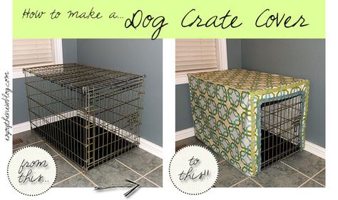 Turn that boring dog crate into a beautiful piece of furniture!  We love how @{enjoy the view} used @Waverly fabric to give her dog a cute place to sleep! Diy Dog Crate, Dog Kennel Cover, Dog Crate Cover, Kennel Cover, Dog Kennel Furniture, Diy Dog Kennel, Bored Dog, Crate Diy, Puppies Tips