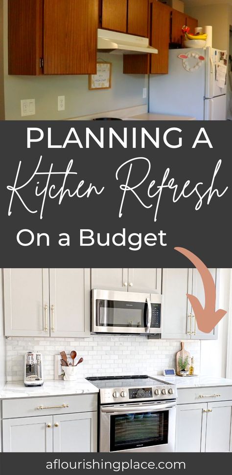 Small Condo Kitchen, Kitchen Organization Hacks, Small Kitchen Renovations, Kitchen Facelift, Budget Kitchen Makeover, Update Kitchen Cabinets, 1970s Kitchen, Kitchen Storage Hacks, Budget Kitchen Remodel