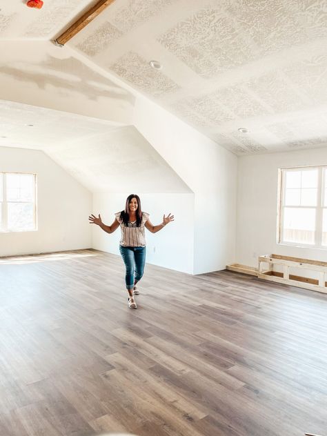 Room Over Garage Ideas Bedrooms, Moody Bonus Room, Rooms Over Garage Ideas, Bonus Room Ideas Above Garage, Addition Above Garage, Above Garage Addition, Attic Bonus Room Ideas, Cape House Exterior, Attic Family Room